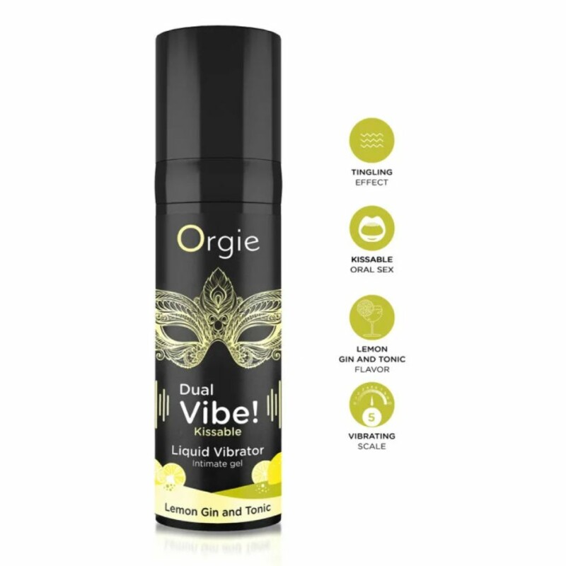 Рідкий вібратор Orgie Dual Vibe! Lemon Gin And Tonic джин-тонік лимон, 15 мл - Зображення 3