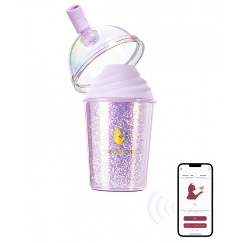 Вакуумний стимулятор у формі стаканчика з трубочкою BeYourLover Joy Cup сяючий бузковий, 9.1 см х 4.6 см - Зображення 6