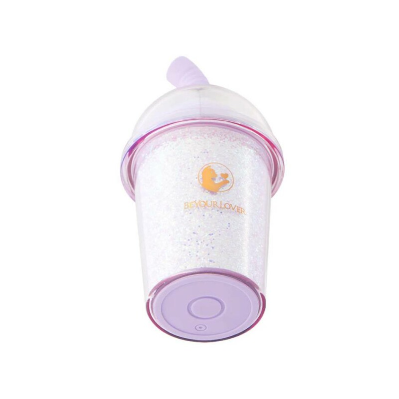 Вакуумний стимулятор у формі стаканчика з трубочкою BeYourLover Joy Cup сяючий бузковий, 9.1 см х 4.6 см - Зображення 2