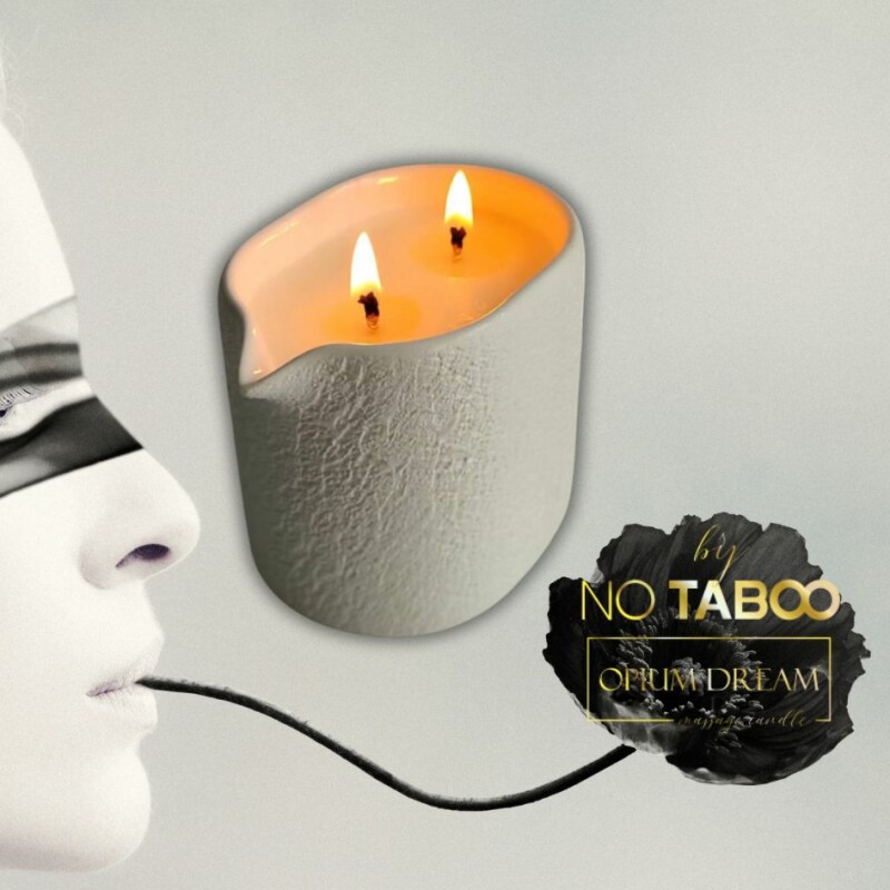 Масажна свічка, 140 мл, NO TABOO Opium Dream квіти + спеції + ладан - Зображення 3