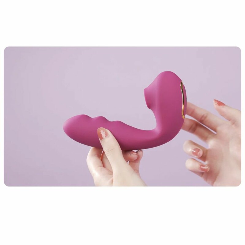 Вакуумний стимулятор BeYourLover Tara Purple з вагінальним відростком та підігрівом, фіолетовий, 13.9 см х 3.7 см - Зображення 3