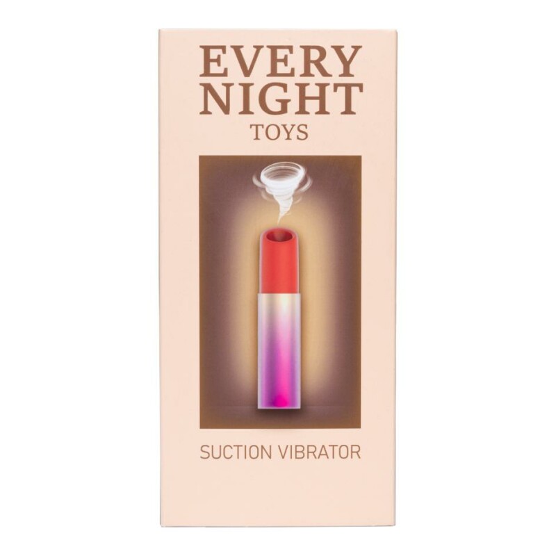 Вакуумний стимулятор клітора Every Night Toys в формі помади, в рожевому футлярі, червоний - Изображение 4