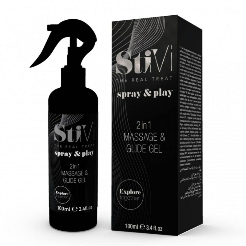 Лубрикант та масажний гель HOT StiVi Spray&amp;Play 2в1, 100 мл