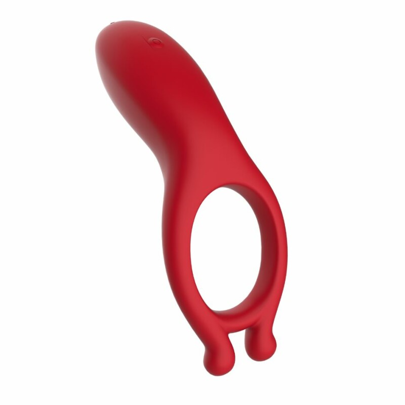 Ерекційне кільце з вібростімуляцією Every Night Toys червоне, 10.2 х 2.8 х 3 см