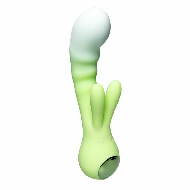 Вібратор-кролик зі світлодіодом  Every Night Rabbit Vibe для точки G, зелений, 19.3 х 4.8 см