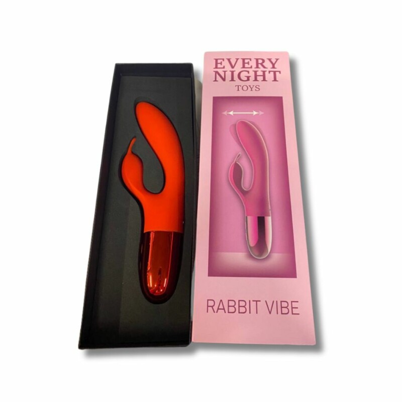 Вібратор-кролик з горизонтальними рухами Every Night Toys для точки G, червоний, 21 х 3.4 см - Изображение 5