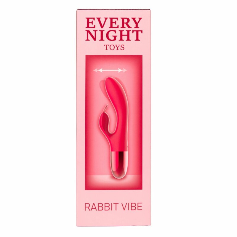 Вібратор-кролик з горизонтальними рухами Every Night Toys для точки G, червоний, 21 х 3.4 см - Изображение 6