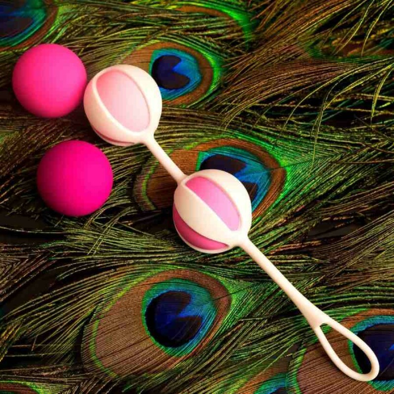Кульки Gvibe Geisha Balls 2 для тренування інтимних м'язів, рожеві, 17 х 3 см - Зображення 5