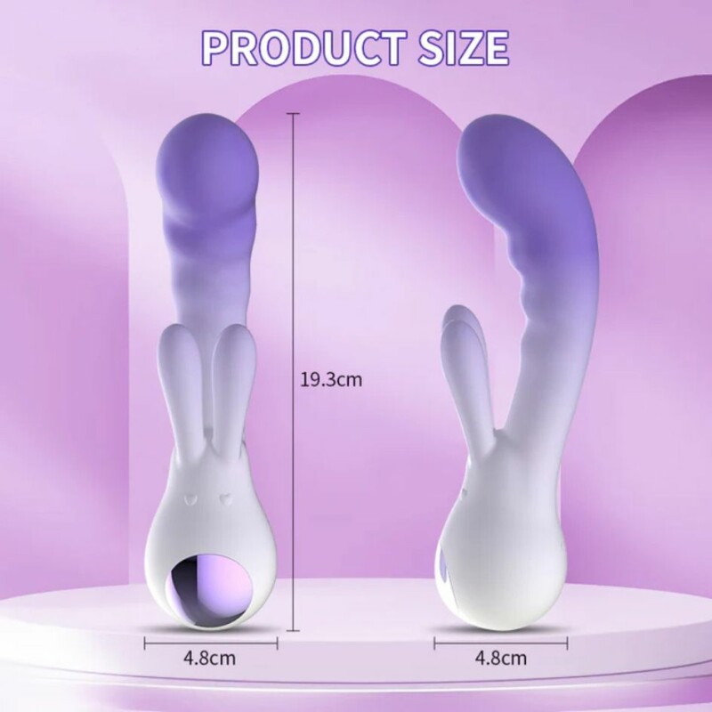 Вібратор-кролик зі світлодіодом Every Night Rabbit Vibe для точки G, фіолетовий, 19.3 х 4.8 см - Изображение 7