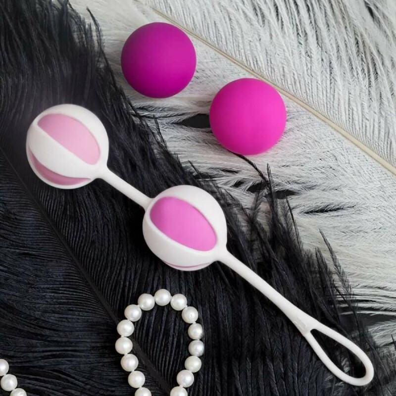 Кульки Gvibe Geisha Balls 2 для тренування інтимних м'язів, рожеві, 17 х 3 см - Зображення 7