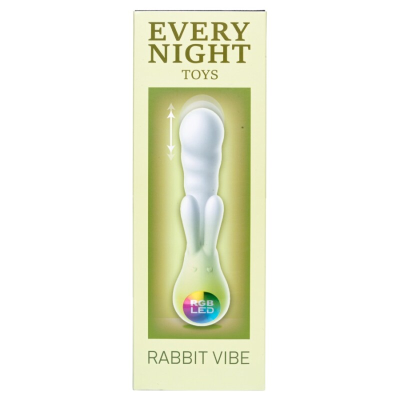 Вібратор-кролик зі світлодіодом Every Night Rabbit Vibe для точки G, зелений, 19.3 х 4.8 см - Зображення 5