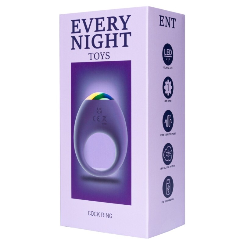 Ерекційне віброкільце Every Night Toys Halo, фіолетове, 7.6 х 3.2 см - Зображення 8