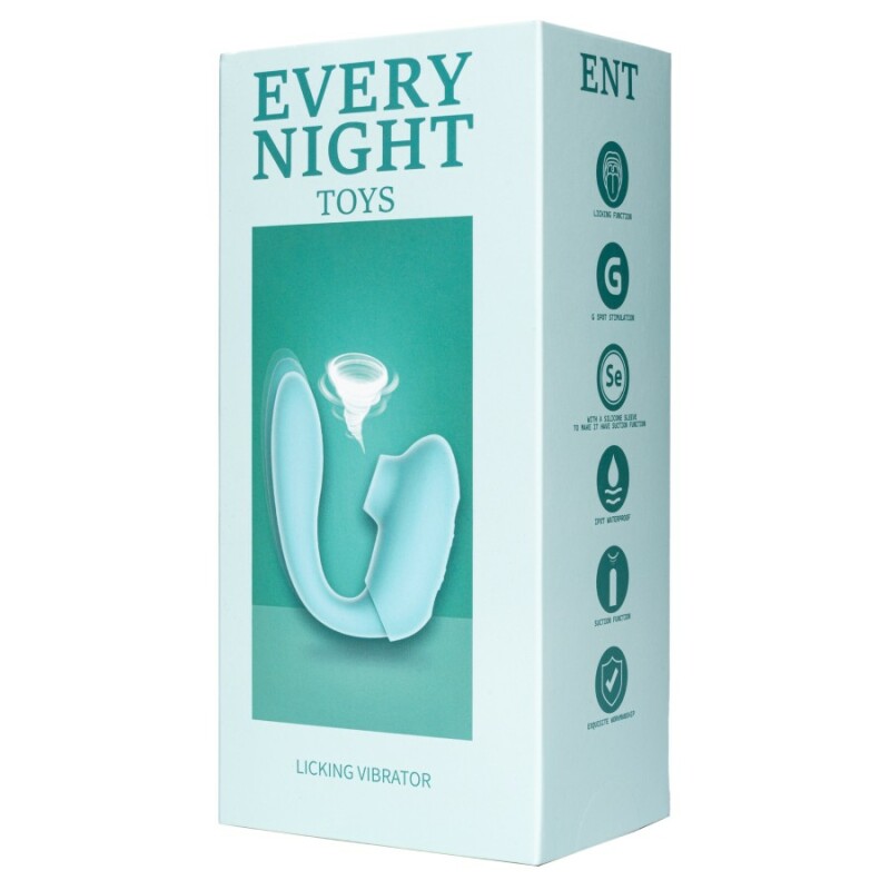 Вібратор-кролик з вакуумною стимуляцією Every Night Toys для точки G, зелений, 10.4 х 2.4 см - Изображение 1