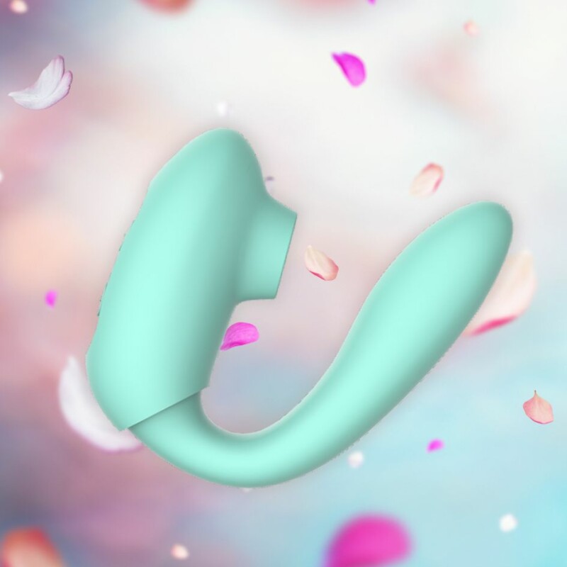 Вібратор-кролик з вакуумною стимуляцією Every Night Toys для точки G, зелений, 10.4 х 2.4 см - Изображение 8