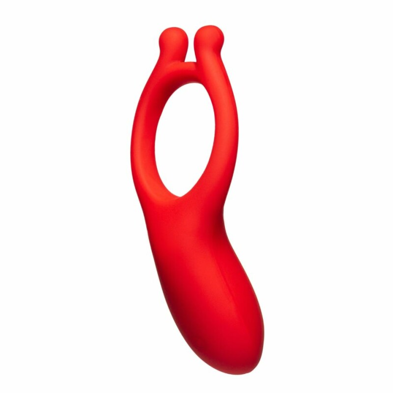 Ерекційне кільце з вібростімуляцією Every Night Toys червоне, 10.2 х 2.8 х 3 см - Зображення 3