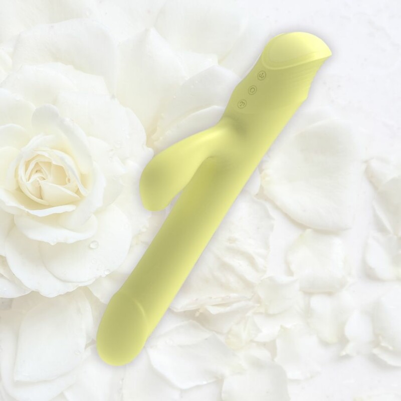 Вібратор-кролик з фрикціями та вакуумною стимуляцією Every Night Toys для точки G, жовтий - Зображення 6