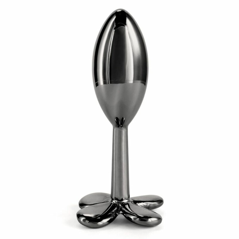 Анальна пробка NS Novelties, M, Rear Assets Clover чорна, 9.2 х 3.7 см