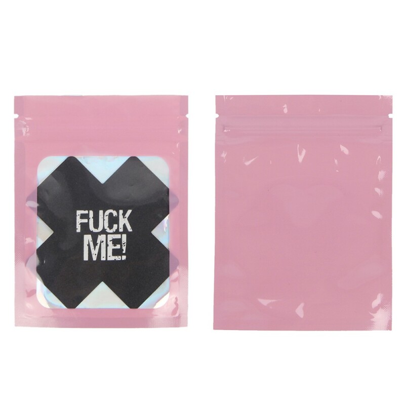 Наклейки на соски Star Night FUCK ME хрестики, чорні, One Size - Изображение 1