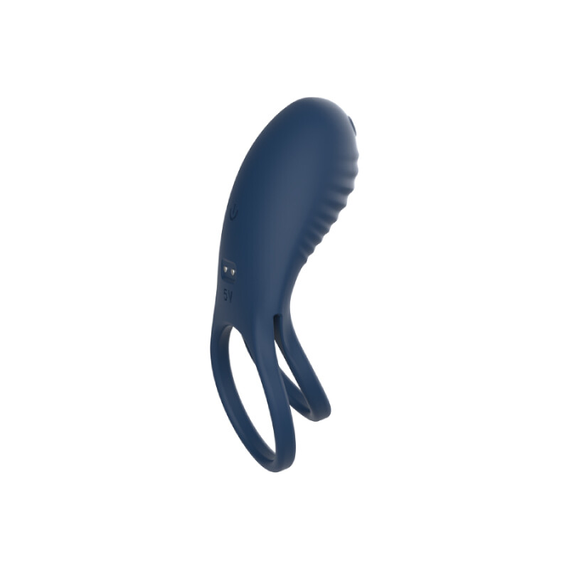Ерекційне віброкільце Chisa Cuttlefish подвійне, синє, 11.3 х 5 см - Изображение 4