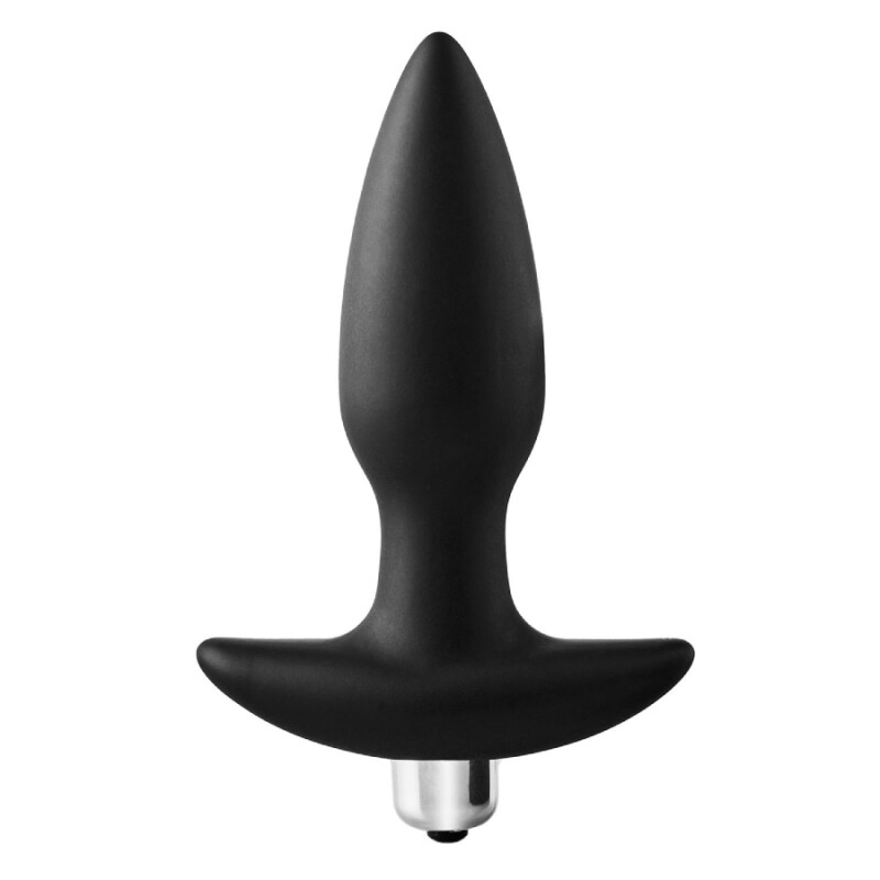 Анальна пробка Dreamtoys FantASSstic з віброкулею, чорна, 14 х 3.5 см