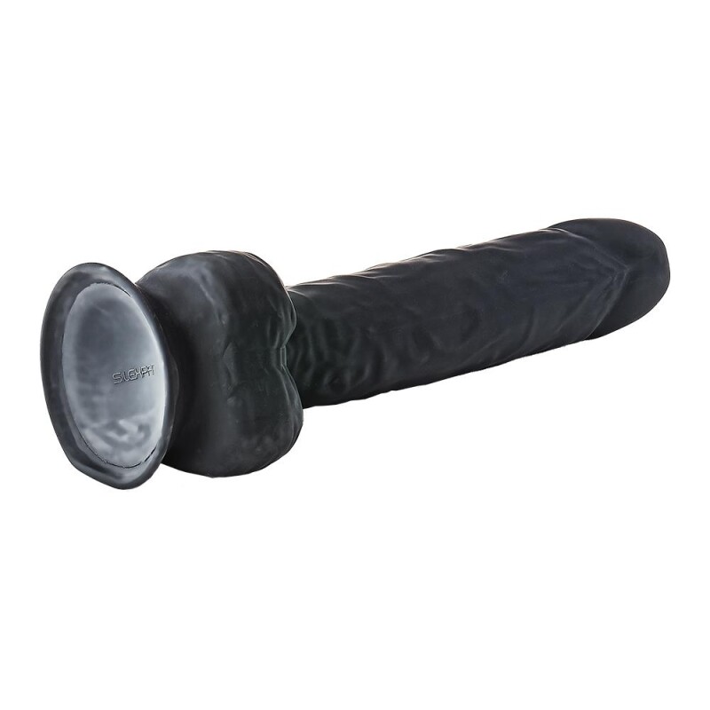 Фалоімітатор гігантський Dreamtoys Real Love реалістичний, на присосці, чорний, 38 х 7 см - Зображення 4