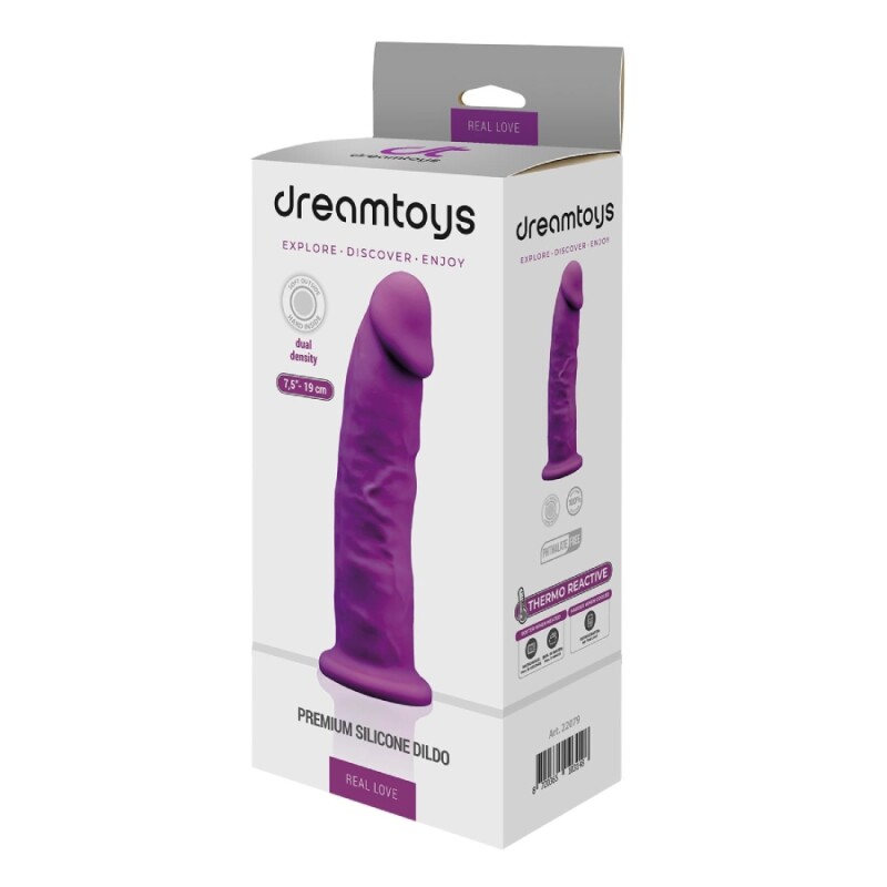 Фалоімітатор реалістичний Dreamtoys Real Love на присосці, фіолетовий, 19 х 4 см - Зображення 1