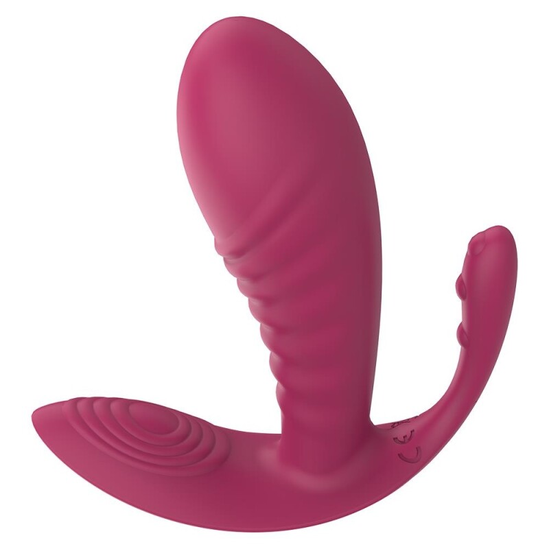 Вібратор потрійний Dreamtoys Triple Pleasure Vibe для точки G, клітора та ануса, рожевий, 11.8 х 3.8 см - Изображение 4