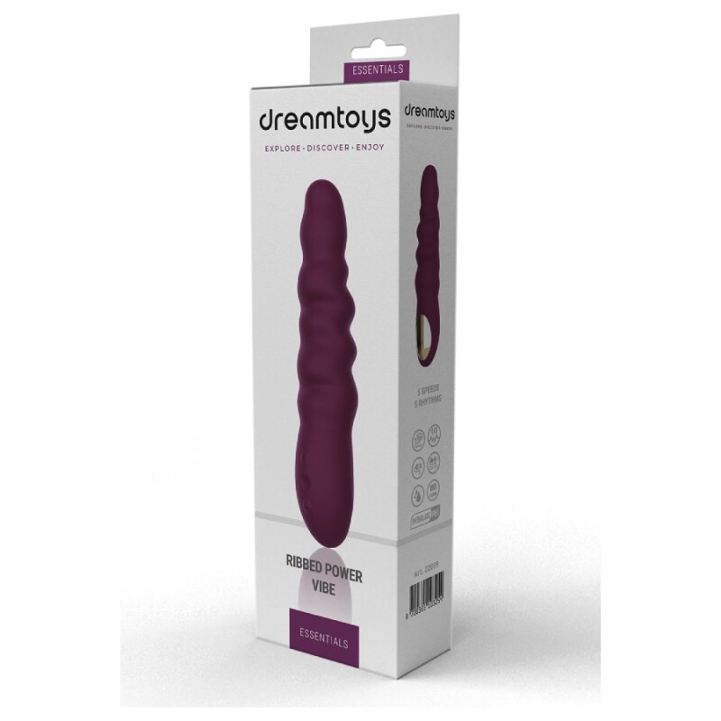 Вібратор Dreamtoys Ribbed Power Vibe, фіолетовий, 21.5 х 4 см - Изображение 1