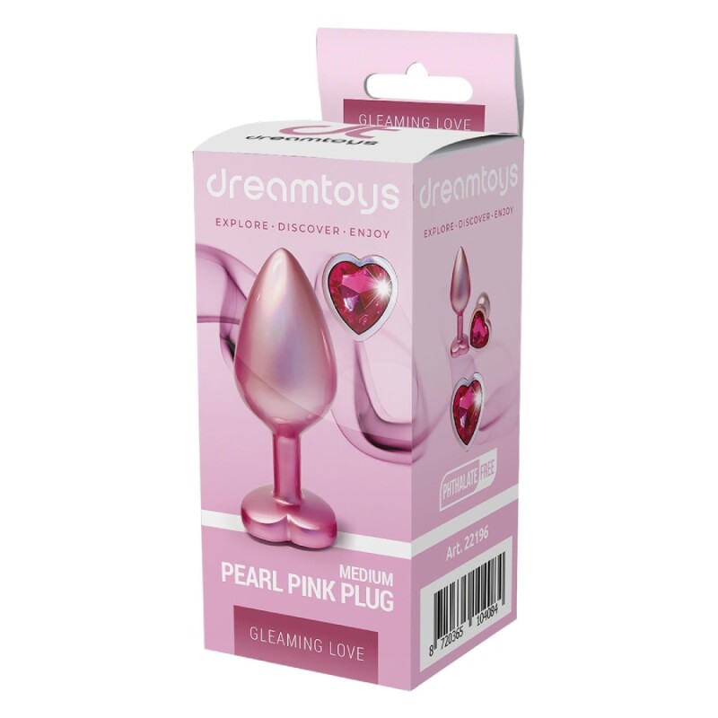 Анальна пробка Dreamtoys Gleaming Love Pearl S, рожева, 7.1 х 2.7 см - Зображення 1