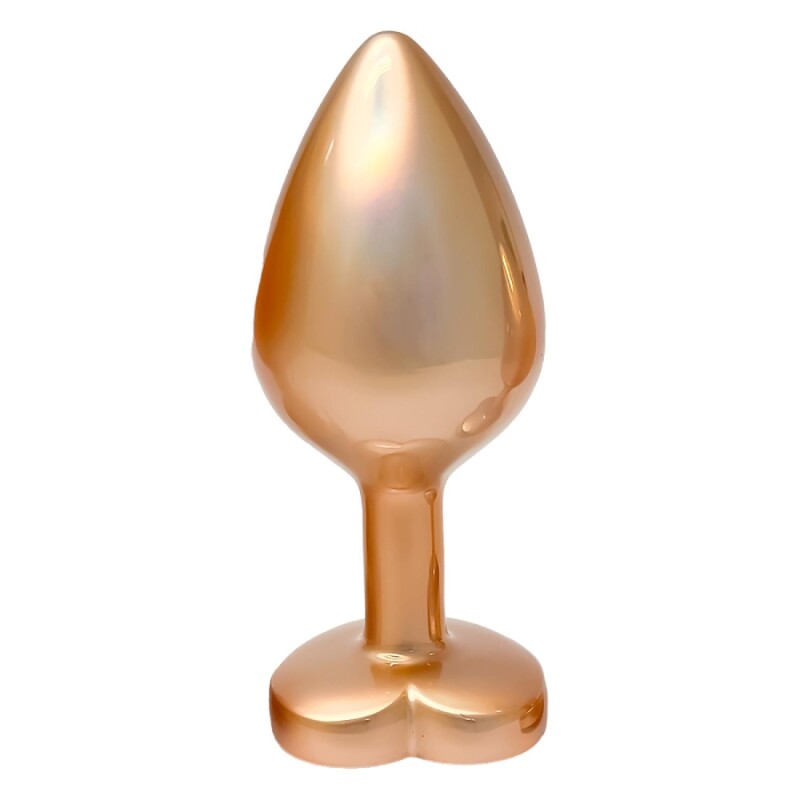 Анальна пробка Dreamtoys Gleaming Love Pearl M, золота, 8.3 х 3.4 см