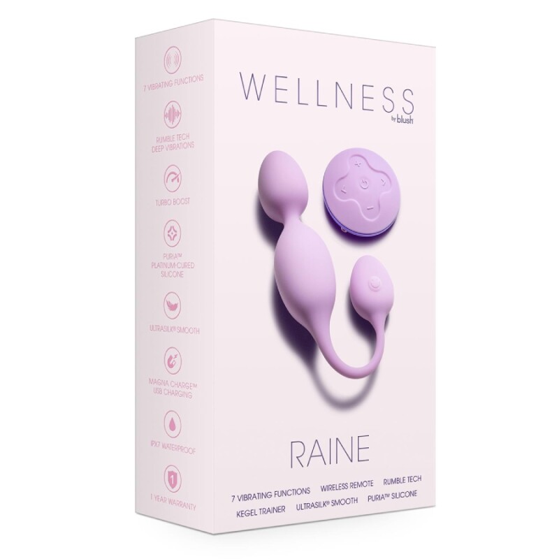 Вагінальні кульки з вібрацією Blush Wellness Raine з пультом, рожеві, 22.9 х 3.8 см - Изображение 1