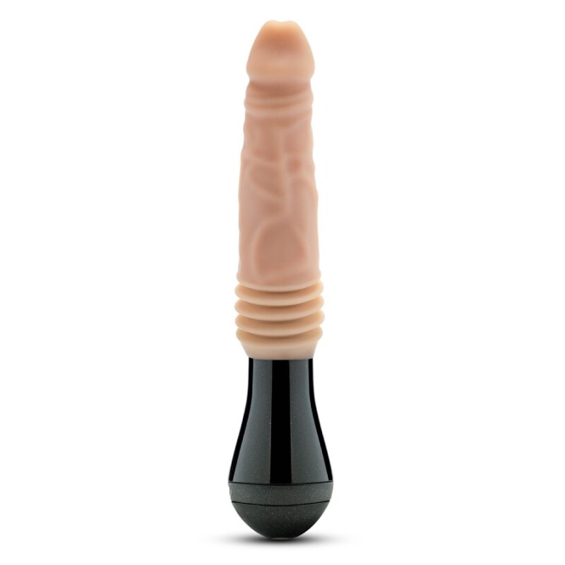 Вібратор Blush Dr Skin Dr Knight з ротацією та фрикціями, бежевий, 27.5 х 3.9 см - Зображення 3