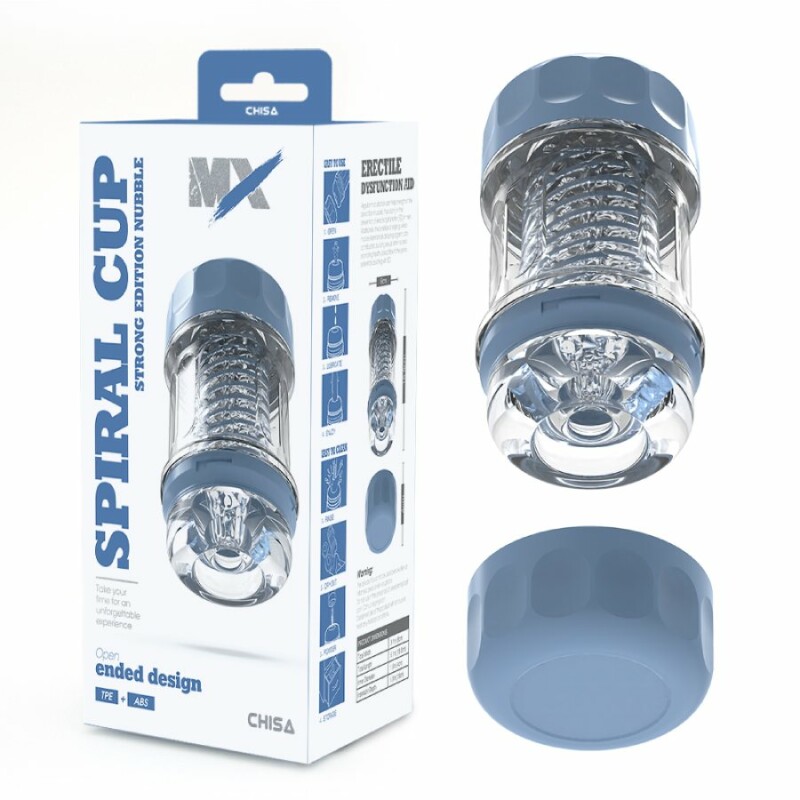 Мастурбатор Chisa Spiral Cup Strong Edition Nubble блакитний, 15.5 х 8 см