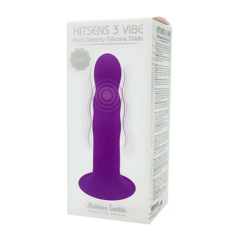 Вібратор Adrien Lastic Hitsens 3 на присосці, фіолетовий, 18.2 х 4 см - Зображення 1