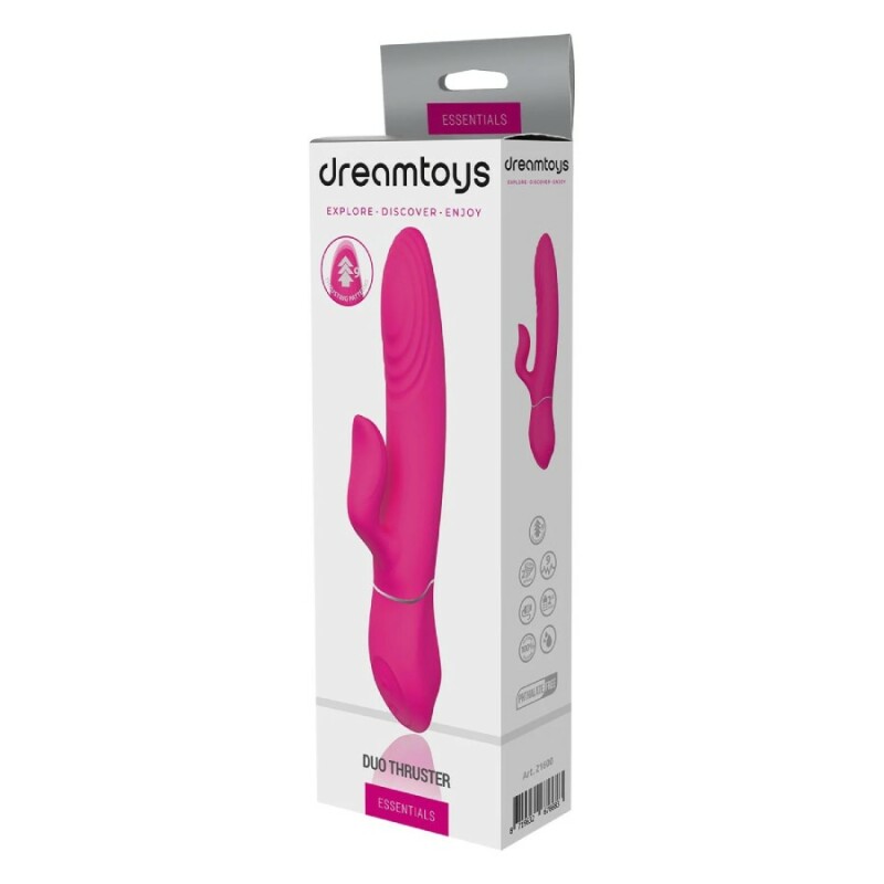 Вібратор-кролик Dreamtoys Duo Thruster для клітора, рожевий, 21 х 3.4 см - Зображення 1