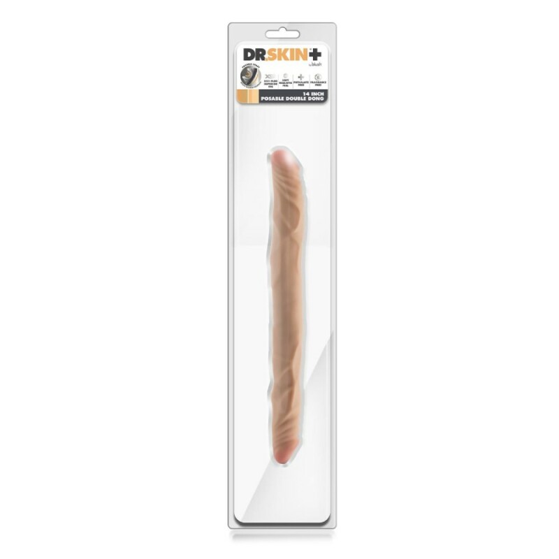 Фалоімітатор подвійний Blush Posable бежевий, 35.6 х 3.8 см - Зображення 1