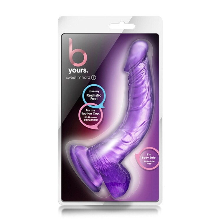 Фалоімітатор реалістичний Blush Sweet N Hard на присосці, фіолетовий, 21.5 х 3.8 см