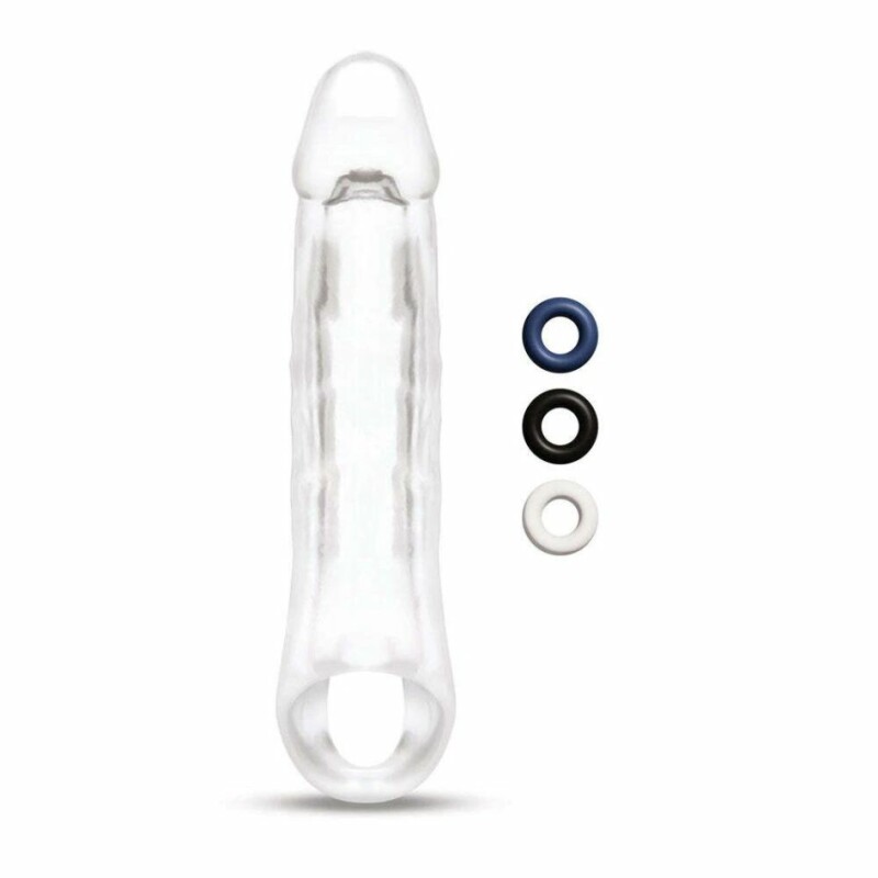 Насадка-подовжувач пеніса +5 см, Size Up 2 See-Thru з петлею для мошонки, прозора, 20.3 х 4.8 см - Зображення 3