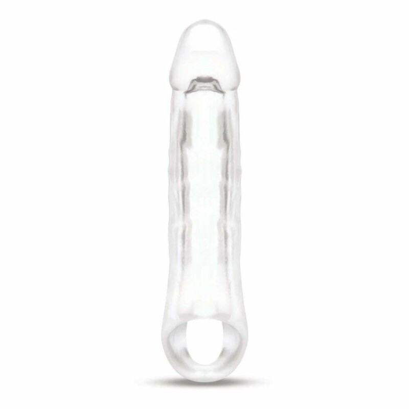 Насадка-подовжувач пеніса +5 см, Size Up 2 See-Thru з петлею для мошонки, прозора, 20.3 х 4.8 см - Зображення 4