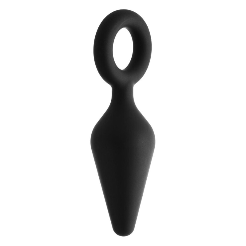 Анальна пробка Dreamtoys Medium з кільцем, чорна, 12.2 х 3.4 см - Зображення 2