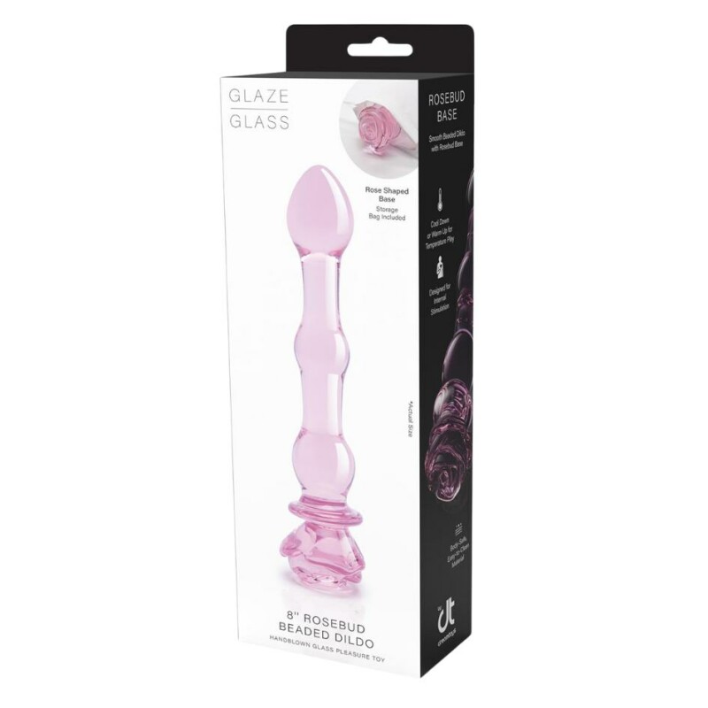 Скляний фалоімітатор Dreamtoys Glaze Glass Rosebud рожевий, 20 х 3.1 см - Зображення 9