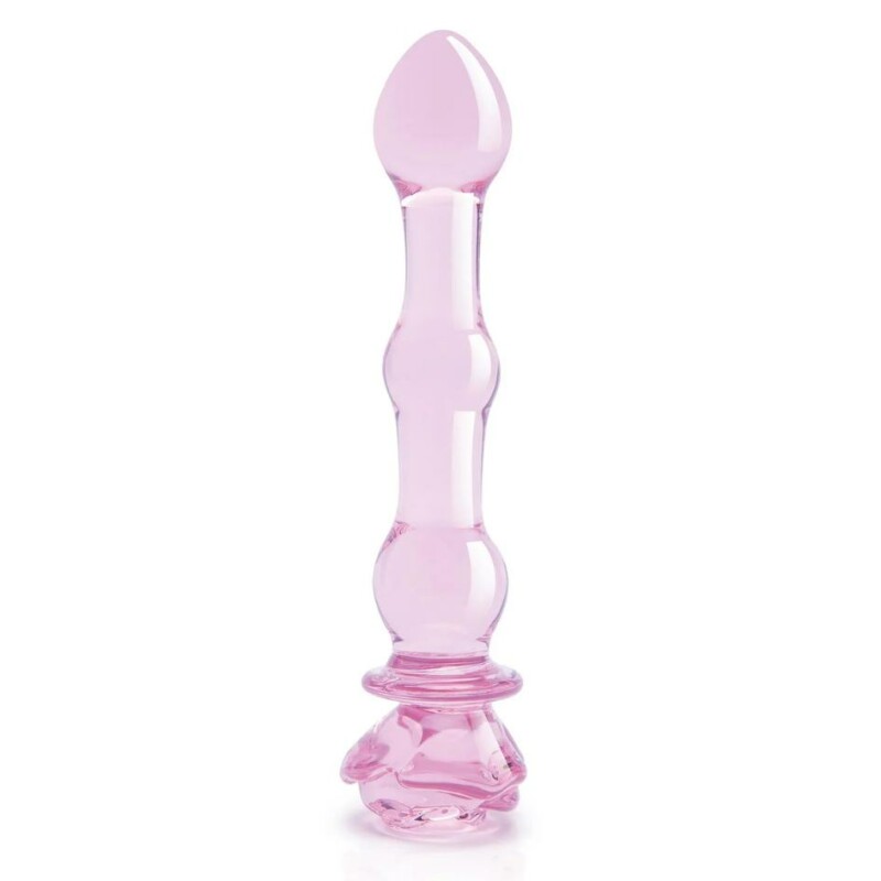 Скляний фалоімітатор Dreamtoys Glaze Glass Rosebud рожевий, 20 х 3.1 см - Зображення 1