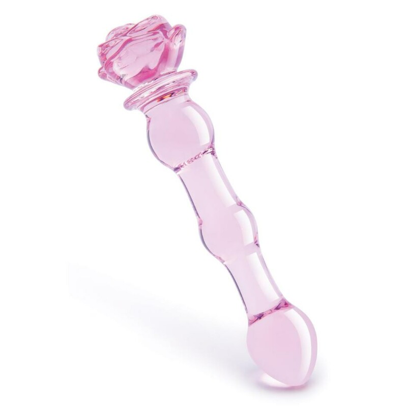 Скляний фалоімітатор Dreamtoys Glaze Glass Rosebud рожевий, 20 х 3.1 см - Зображення 2