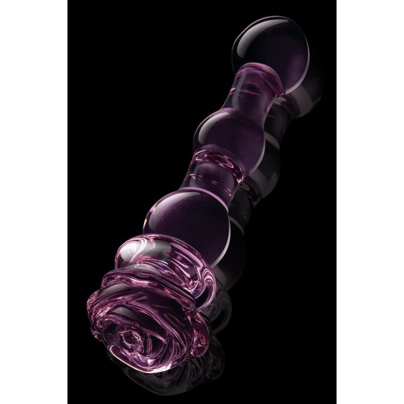 Скляний фалоімітатор Dreamtoys Glaze Glass Rosebud рожевий, 20 х 3.1 см - Зображення 3