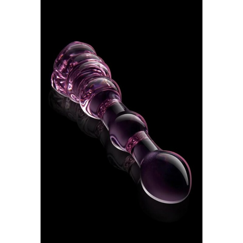 Скляний фалоімітатор Dreamtoys Glaze Glass Rosebud рожевий, 20 х 3.1 см - Зображення 4