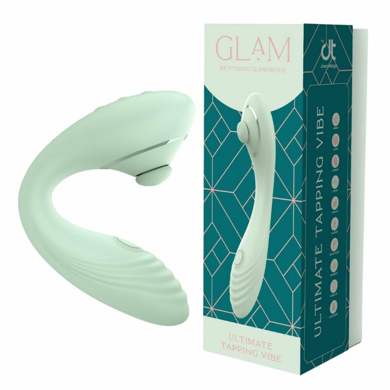 Вібратор з постукуванням Dreamtoys Glam Ultimate Tapping Vibe гнучкий універсальний, м'ятний, 23 х 5.6 х 3.9 см