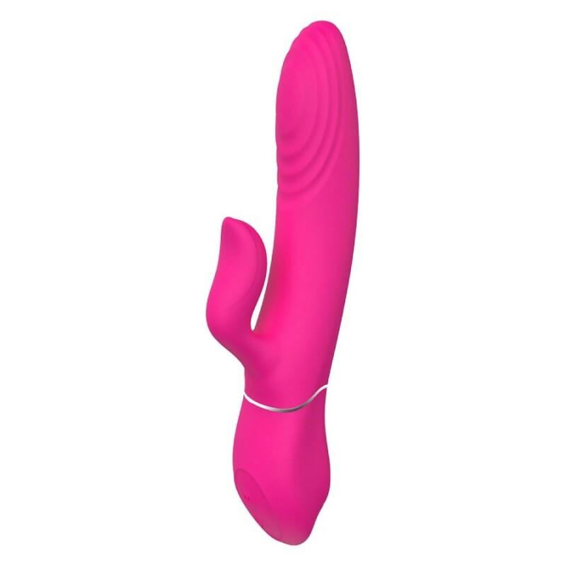 Вібратор-кролик Dreamtoys Duo Thruster для клітора, рожевий, 21 х 3.4 см - Зображення 3
