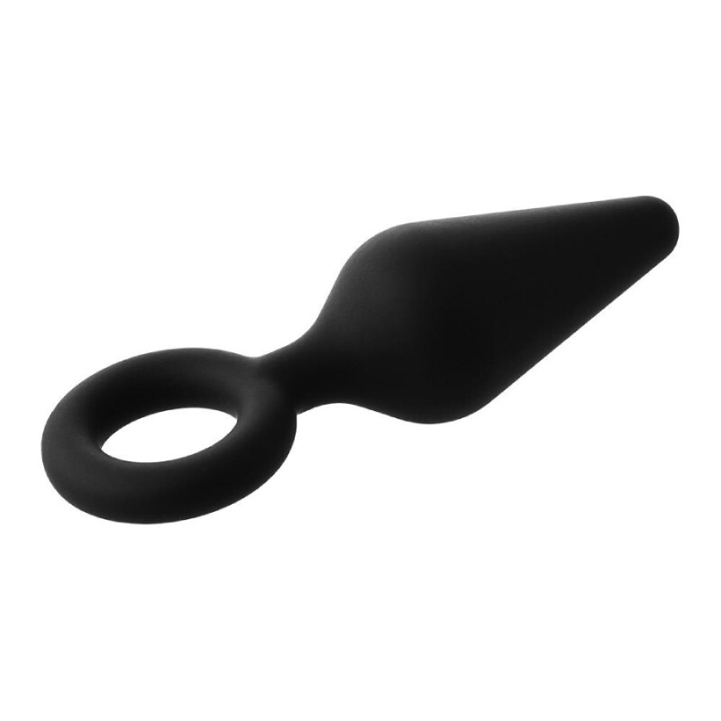 Анальна пробка Dreamtoys Medium з кільцем, чорна, 12.2 х 3.4 см - Зображення 4