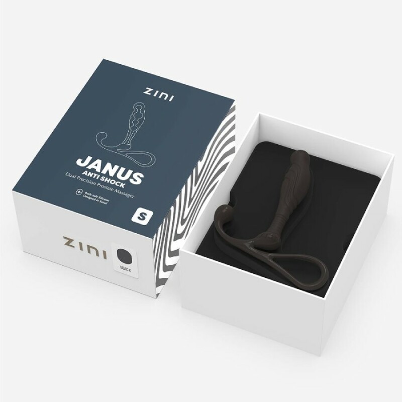 Масажер простати Zini Janus Anti Shock чорний, 10.4 х 2.2 см - Зображення 4