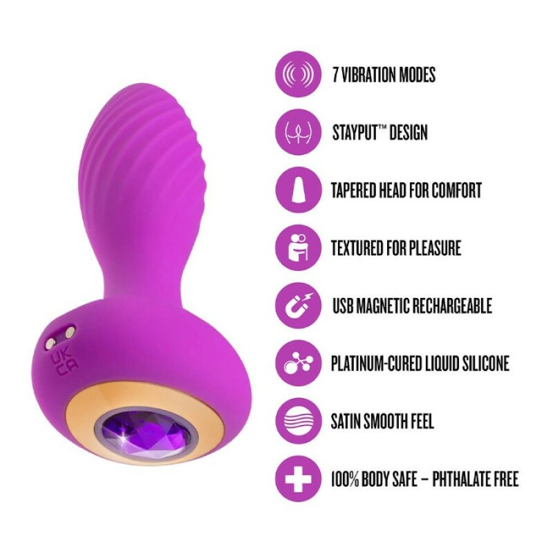 Анальний вібратор Blush Charm Amethyst фіолетовий, 11.4 х 3.2 см - Изображение 5